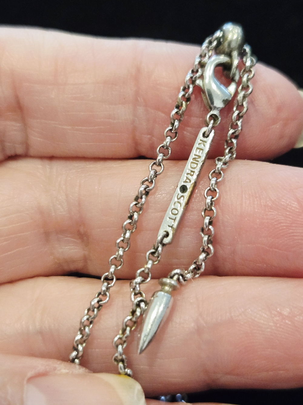 Kendra Scott Silver Spike Pendant Necklace - Picture 6 of 6